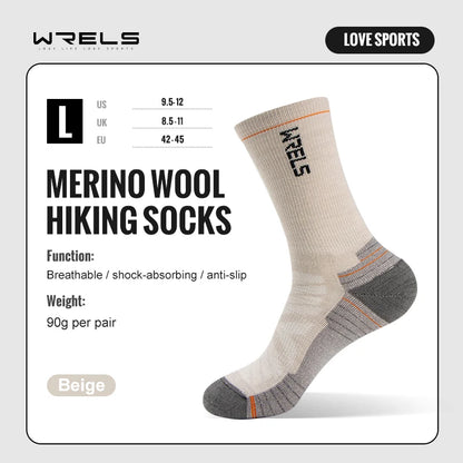 🥾 WRELS Merino Wool Cushion Hiking Socks