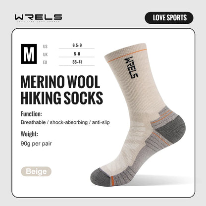🥾 WRELS Merino Wool Cushion Hiking Socks
