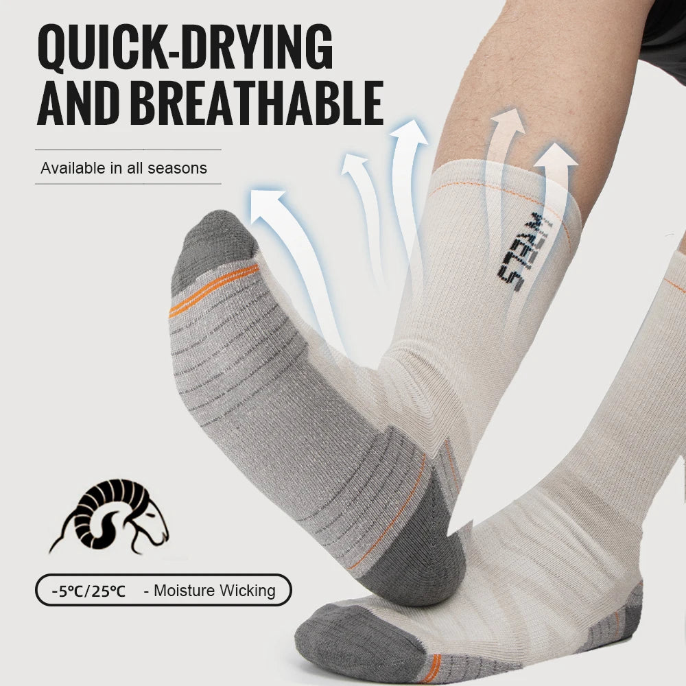 🥾 WRELS Merino Wool Cushion Hiking Socks