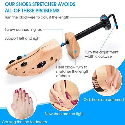⚡ 2-Way Adjustable Wood Shoe Expander for Wide Feet