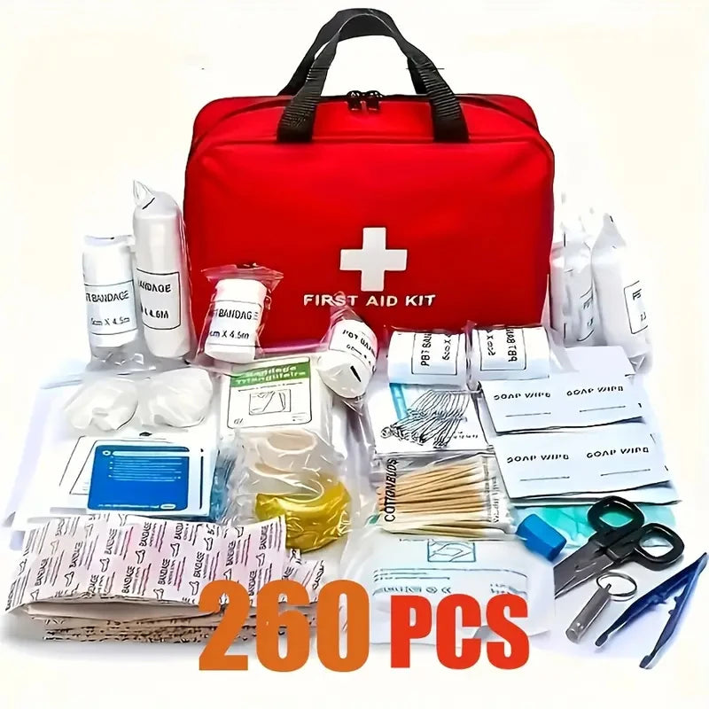 🏥 260-Piece Deluxe First Aid Kit for Home & Outdoor Safety