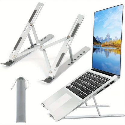 💻 Adjustable Aluminum Laptop Stand with 6-Level Ergonomic Height