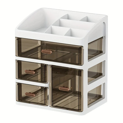 Large Capacity Dust-Proof Cosmetics Storage Box with Drawers