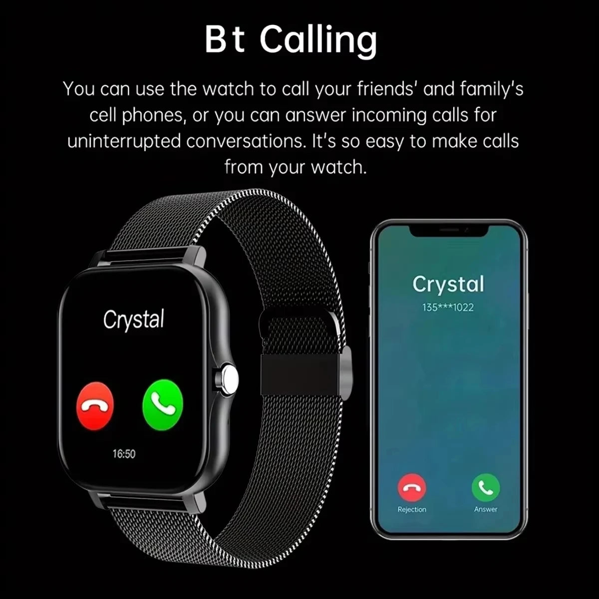 ⚡ LAXASFIT Smart Sports Fitness Watch with Bluetooth Call