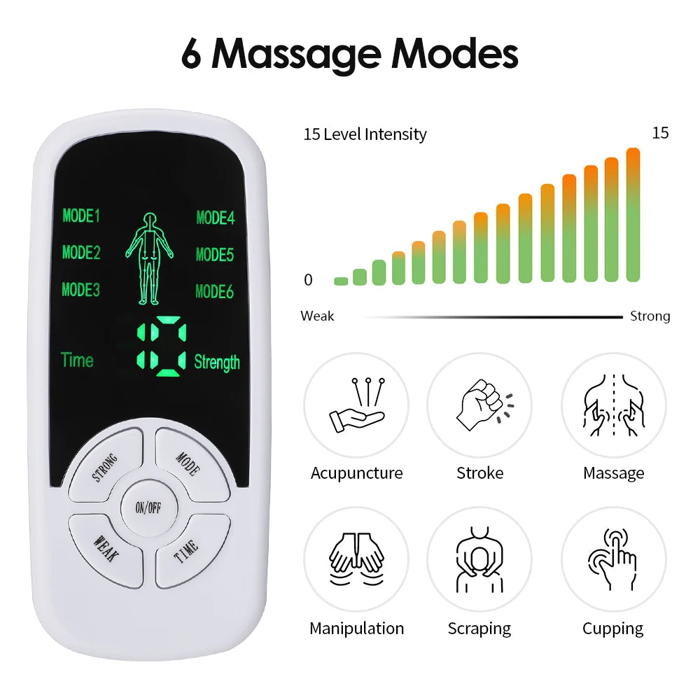 ⚡ 6-Mode Electronic Pulse Massager for Full-Body Muscle Relaxation